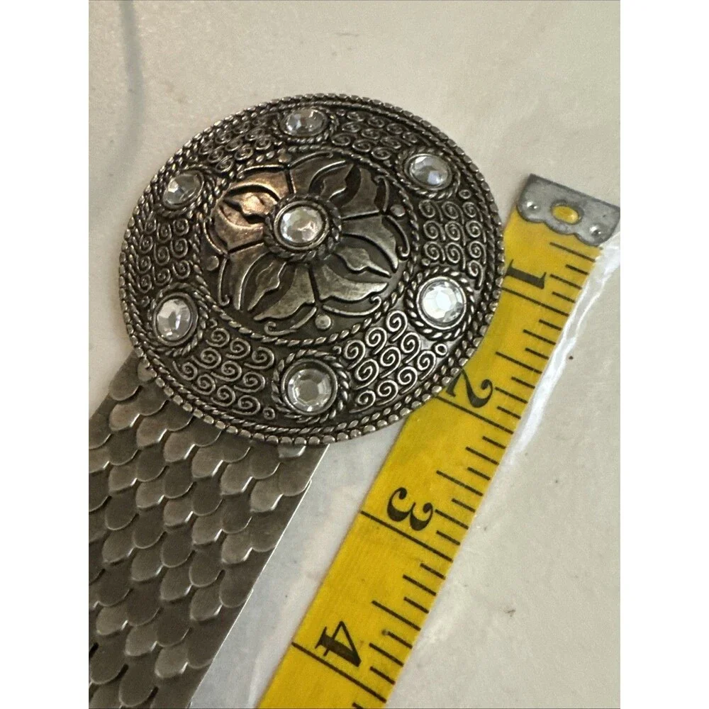 Medallion Belt Women’s Metal Vintage’s 90s Elastic Segmented inch Embellished